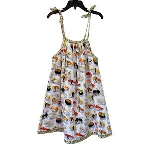 Rubina Designs Sushi Print Bow Tie Strap Shift Sundress White Size 5T